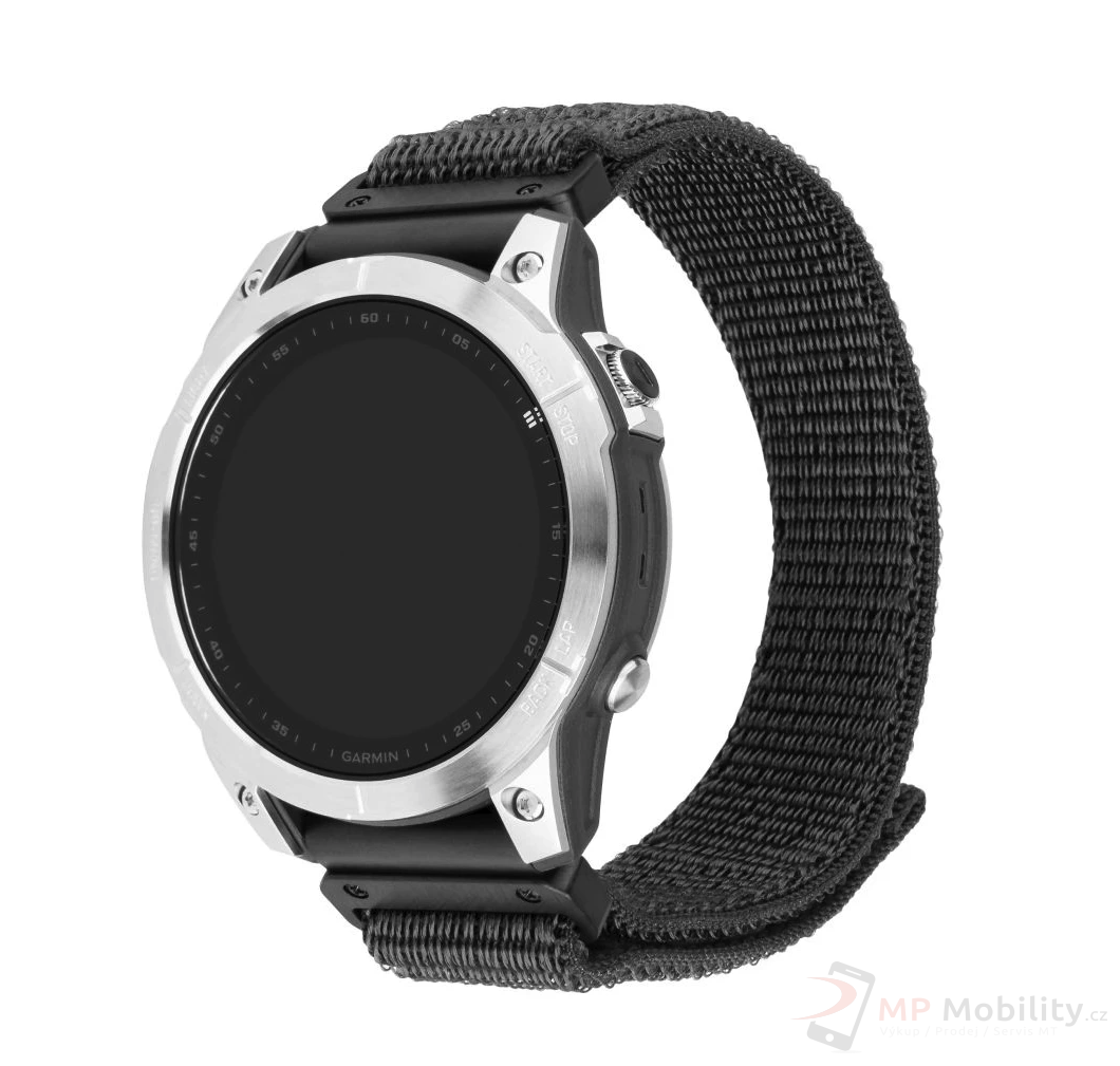 FIXED Nylon Sporty Strap řemínek pro Garmin QuickFit (26mm) tmavě šedý