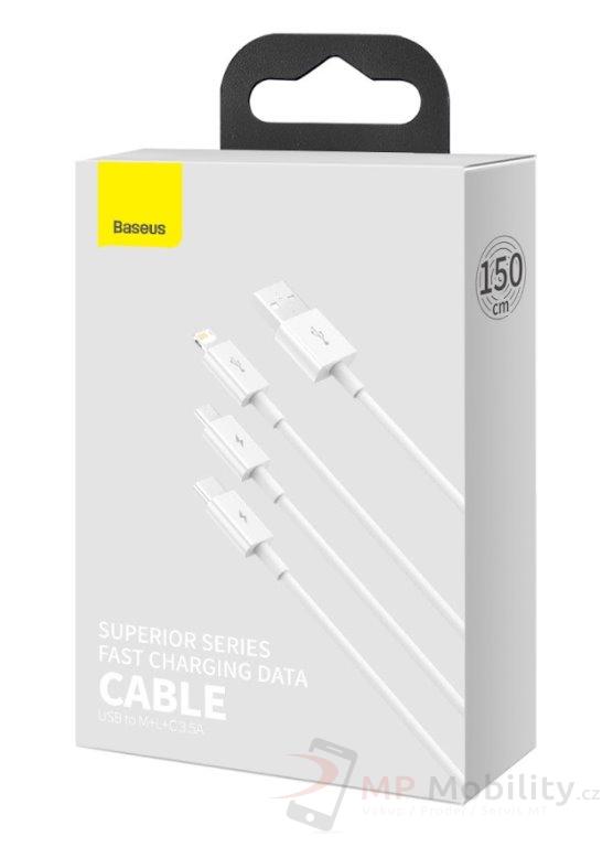 Kabel USB cable 3in1 Baseus Superior Series, USB to micro USB / USB-C / Lightnin