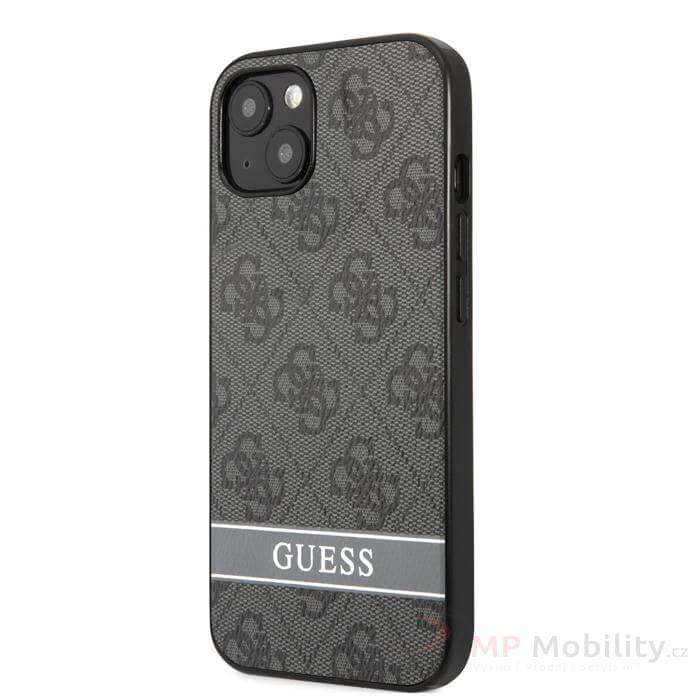 Guess PU 4G Stripe Zadní Kryt pro iPhone 13 mini Grey