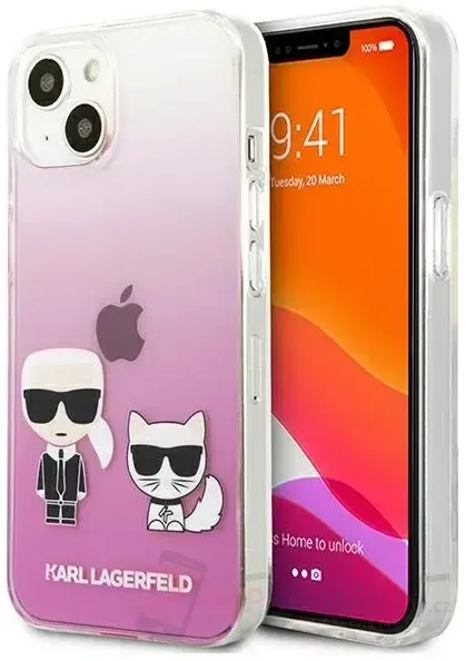 Karl Lagerfeld PC/TPU Ikonik Karl and Choupette Zadní Kryt pro iPhone 13 mini Pi