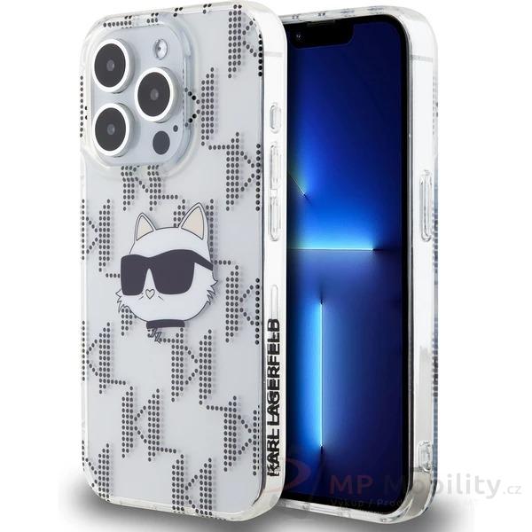 Karl Lagerfeld IML Electroplated Choupette Head zadní kryt iPhone 15 Pro čirý