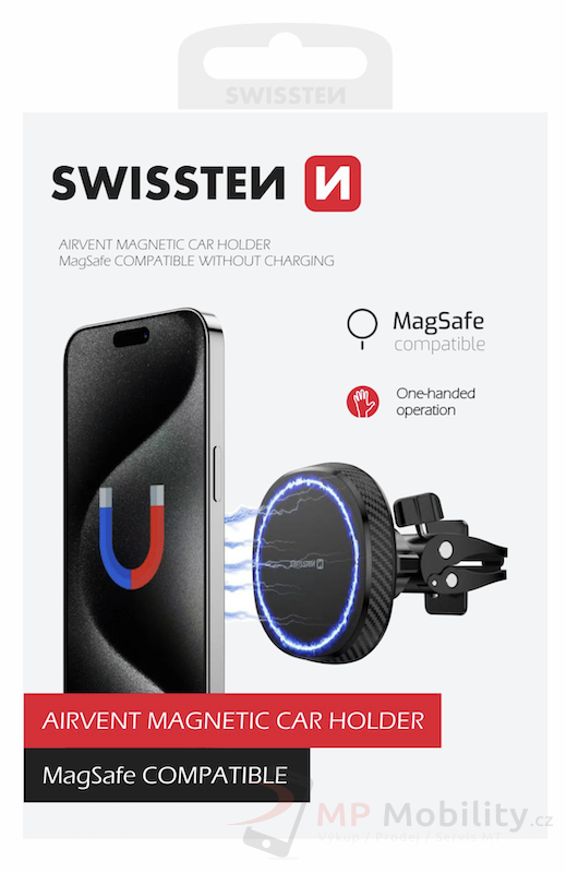 SWISSTEN MAGNETICKÝ DRŽÁK DO VENTILACE AUTA MagStick COMPACT(kompatibilní s MagSafe)