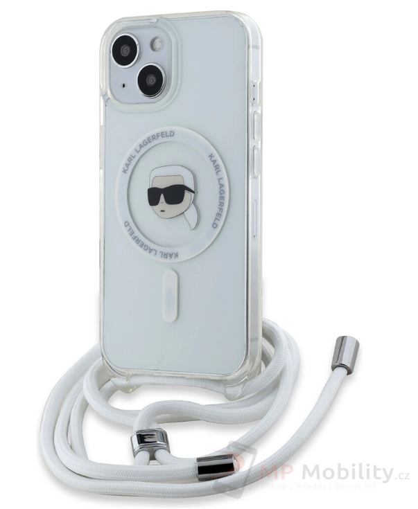 Karl Lagerfeld Crossbody Karl Head Magsafe zadní kryt iPhone 15 čirý