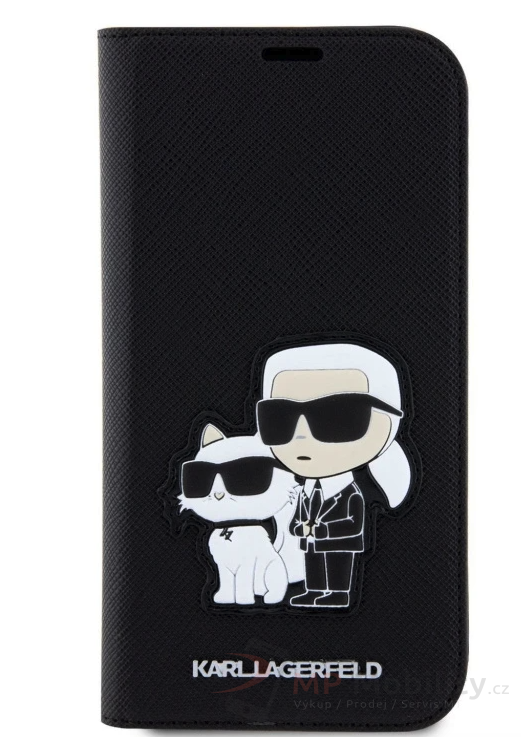 Karl Lagerfeld Saffiano book pouzdro pro iPhone 15 černý