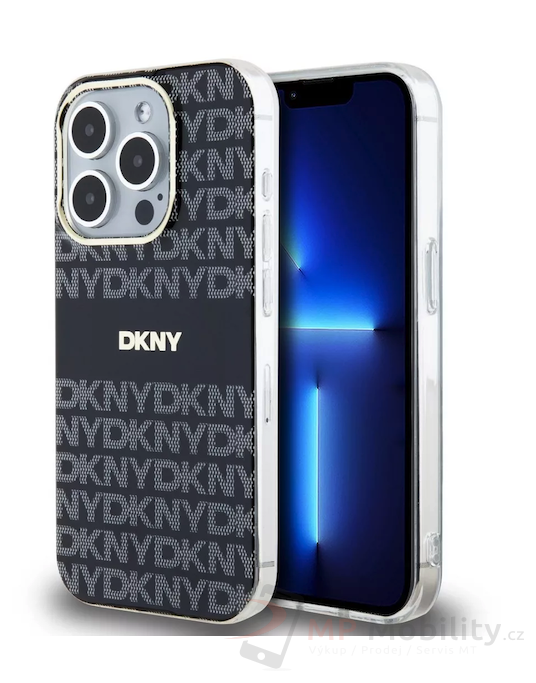 DKNY PC/TPU Repeat Pattern Tonal Stripe Magsafe Zadní Kryt pro iPhone 15 Pro Max Black