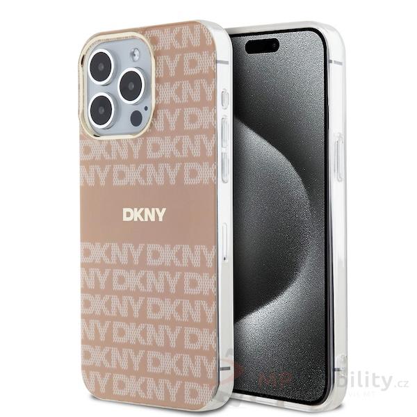 DKNY PC/TPU Repeat Pattern Tonal Stripe Magsafe Zadní Kryt pro iPhone 15 Pro Max pink