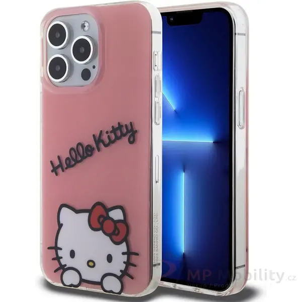 Hello Kitty IML Daydreaming Logo Kryt iPhone 13 Pro růžový