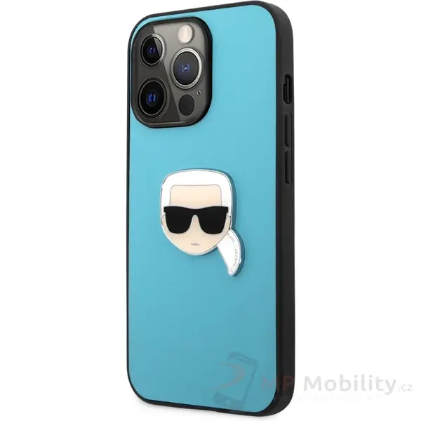 Karl Lagerfeld PU Leather Karl Head Case iPhone 13 Pro modrý