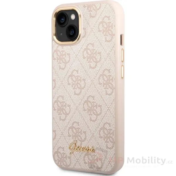 Guess PC/TPU 4G Metal Camera Outline kryt iPhone 14 Plus růžový