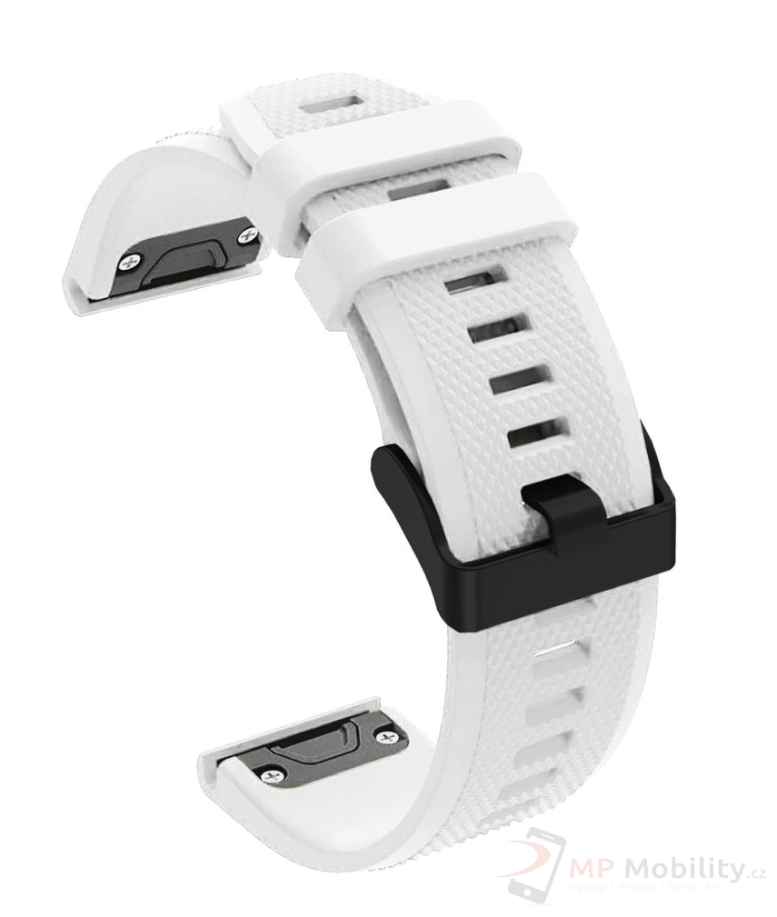 RhinoTech sportovní silikonový řemínek pro Garmin QuickFit 22mm bílý