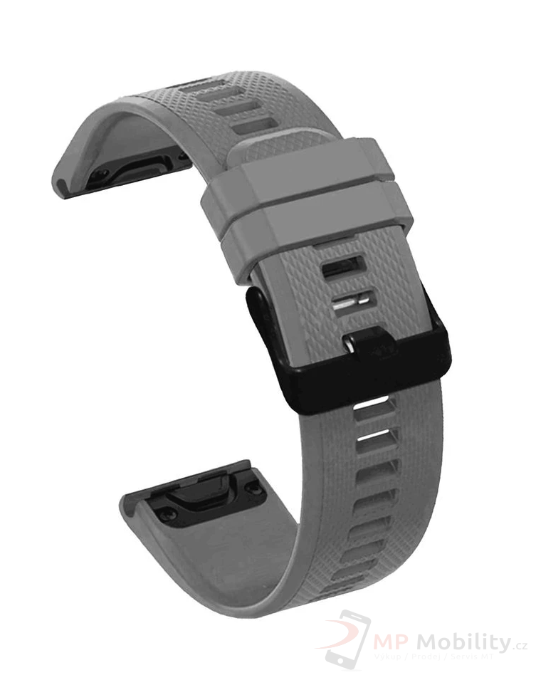 RhinoTech sportovní silikonový řemínek pro Garmin QuickFit 22mm šedý