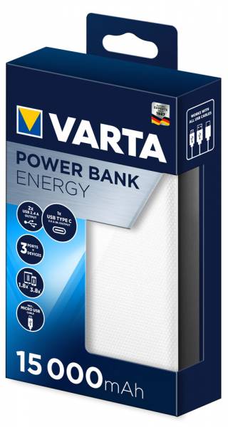 VARTA Power Bank Energy 15000mAh White