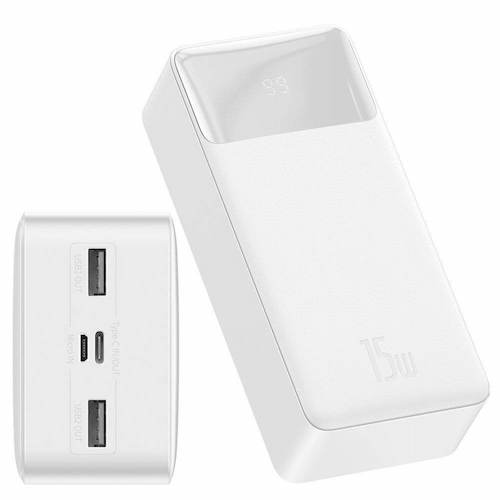 Baseus Bipow Powerbanka s digitálním displejem 30000mAh 15W bílá