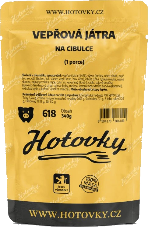 Vepřová játra na cibulce - 2 PORCE