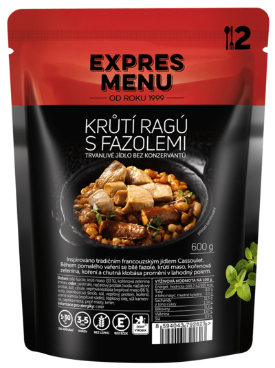 Krůtí ragú s fazolemi - 2 PORCE