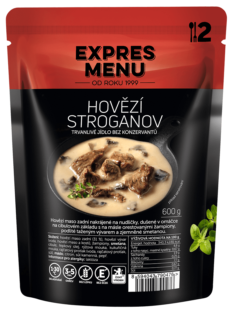 Hovězí Stroganoff - 2 PORCE
