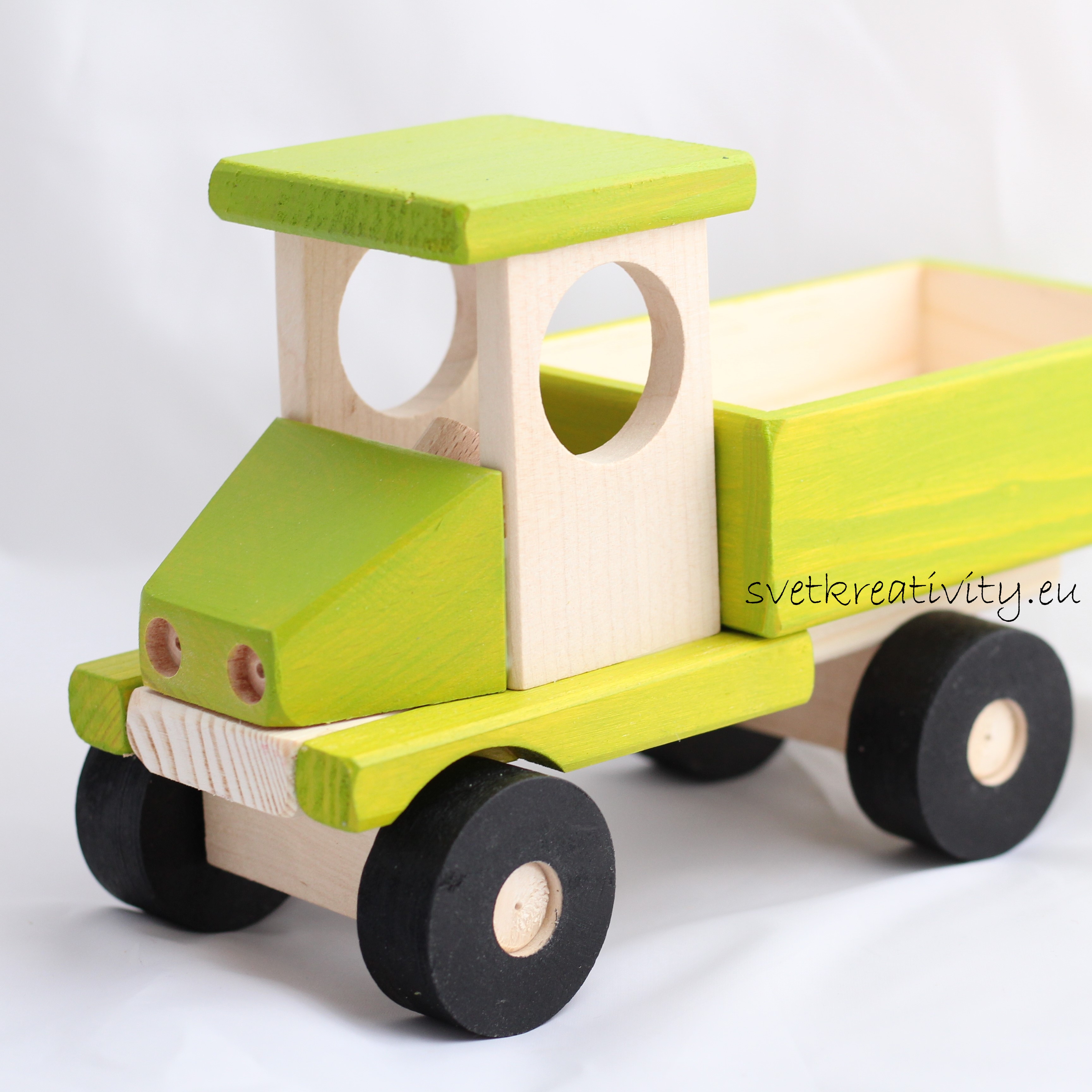 Dřevěné auto - Zelený náklaďák