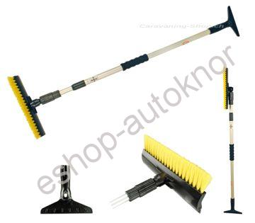 Škrabka na led s kartáčem pro karavany 100 - 160 cm