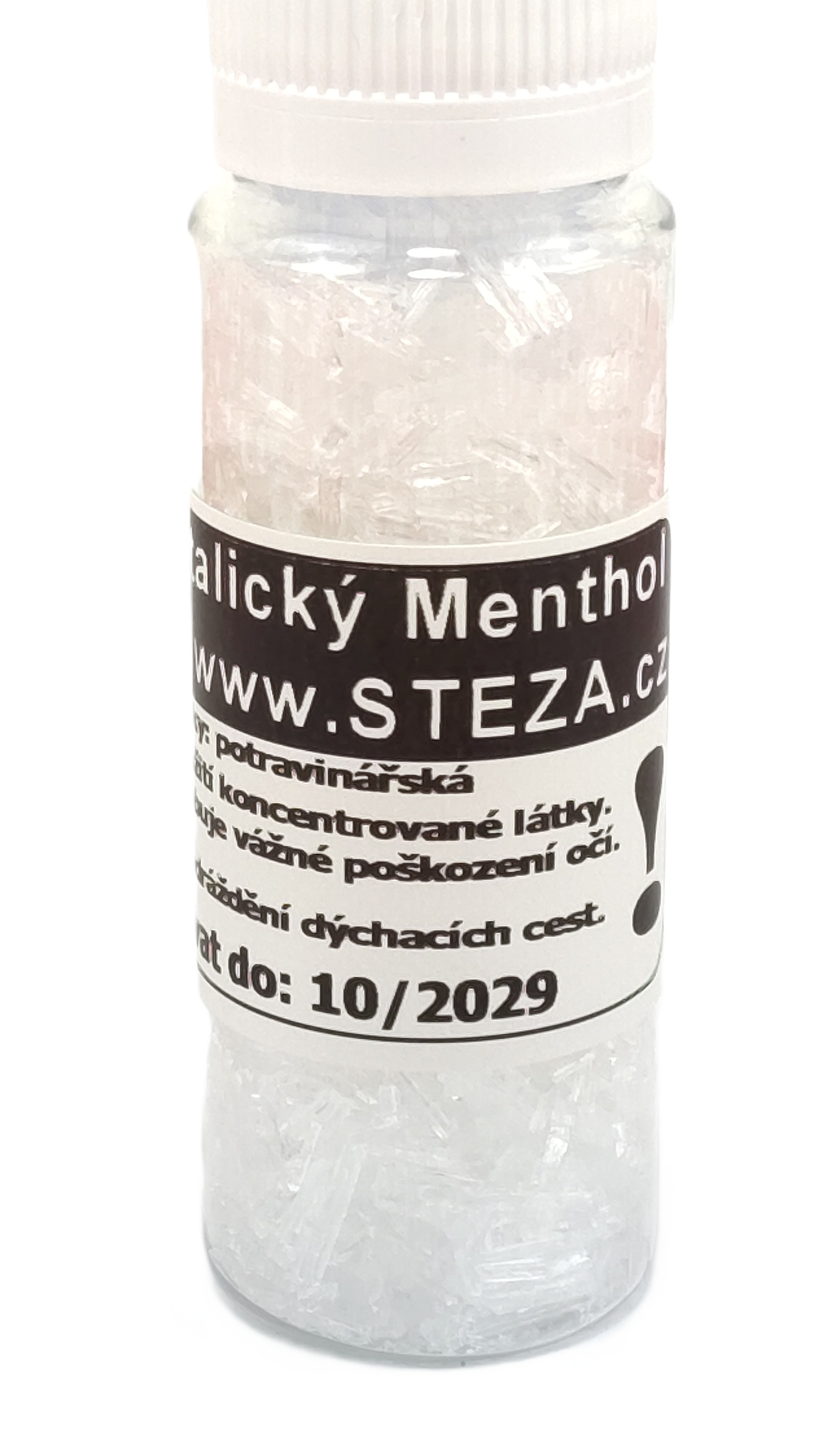 STEZA - Krystalický potravinářský Menthol 99,9 %, 45 gramů