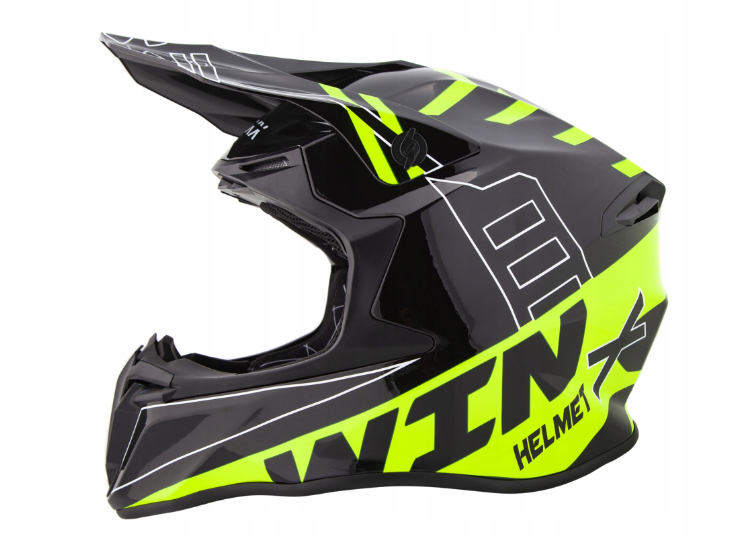 BLEXX motocross helma černo žlutá S (55-56 cm) SET + brýle