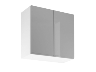 Horní skříňka Aspen šedý lesk/bílá G80